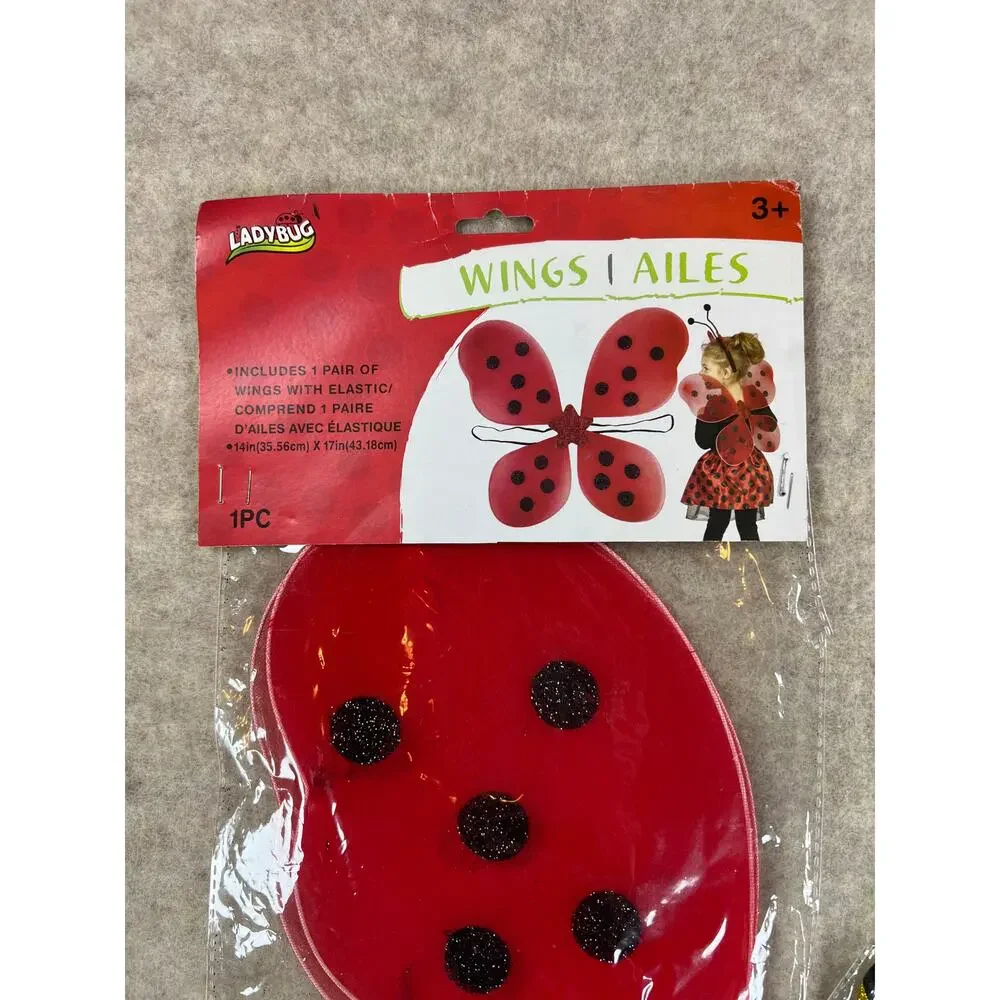 Lady Bug and Bumble Bee Wings with Antenna Headband Halloween Accessory Set